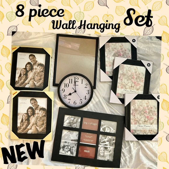 8 pc Wall Hanging Set All in Black